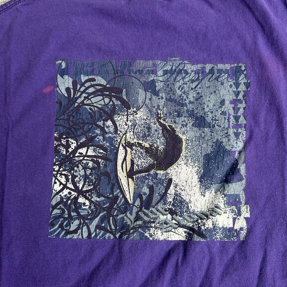 Vintage Y2K Surf Live Aloha Purple Shirt Men’s XL - Picture 2 of 6